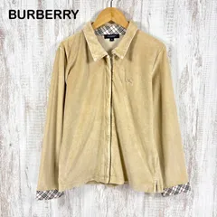 BURBERRY LONDON バーバリーロンドン ホースロゴ刺繍 ノバチェック ベロア フルジップアップ カットソー 薄手 パーカー