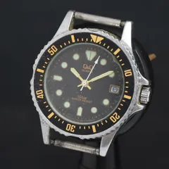 QZ Q&Q ラウンド 黒文字盤 デイト レディース腕時計 2000000 NSK KRK