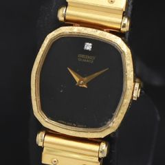 QZ 돌 첨부 세이코 1400-7000 블랙 문자판 여성 시계 2000000 NSK KRK