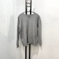 Vネック Vネック 基本長袖ニット グレー グレーニット 4126