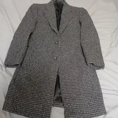 イタリアの 멋 ZIOSONGZIO チェック柄 ウール シングルコート