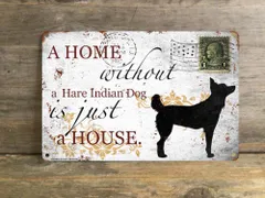 【Hare Indian Dog/ヘア・インディアン・ドッグ】 メタルプレート メッセージ 犬 雑貨 グッズ アート ポスター おしゃれ インテリア 壁飾り アンティーク風 229
