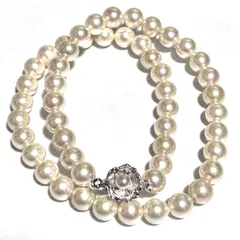 sp01. 美しい輝き 高級国産 本貝パール 8mm玉 40cm ネックレス