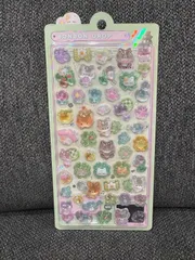 正規品 ボンボンドロップシール ねこねこボンボン オリジナル ぷっくり 立体 クリアシール 猫