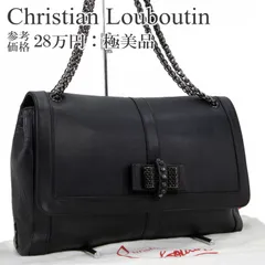 本物 送料無料 ルブタン ハンドバッグ ショルダーバッグ クロスボディバッグ レディース スウィート チャリティー 黒 ブラック 珍しい Y2K 肩掛け 斜め掛け パーティーバッグ リボン チェーン スタッズ レッドソール 綺麗 おしゃれ 鞄 バック B318