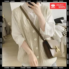 【送料無料】Vネック ニットベスト レディース ニットジレ オフィスカジュアル ノースリーブ ニットトップス レイヤードニットタンク ゆったり ニットチョッキ 春秋冬 ケーブル編みニット 無地 ベスト 重ね着 新品 未使用 CH21SHANGYI-096