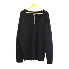 STUSSY MOHAIR CARDIGAN BLACK サイズXL ステューシー モヘア