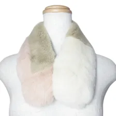 フルラ FURLA ムーンバット 美品 ティペット ファー ピンク ベージュ ホワイト /X