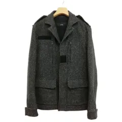 エーケーエム AKM 09AW ツイード ミリタリー ジャケット チャコール系のサムネイル