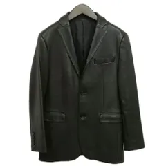 バーバリーブラックレーベル BURBERRY BLACK LABEL ラム レザー ジャケット テーラード ブレザー 羊革 S ブラック