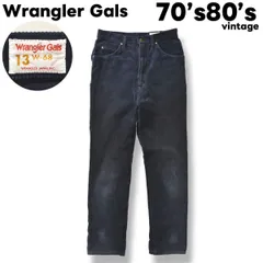 【希少】 70s80sヴィンテージ ラングラー Wrangler Gals 強ハイウエスト 太畝コーデュロイ パンツ W68 ネイビー レディース ♪