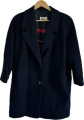 Z1733【美品】HERNOヘルノ　チェスターコート　アウター　ネイビー　レディース