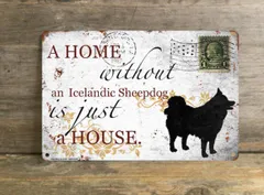 【Icelandic Sheepdog/アイスランディック・シープドッグ】 メタルプレート メッセージ 犬 雑貨 グッズ アート ポスター おしゃれ インテリア 壁飾り アンティーク風 239