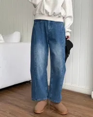 スリット 起毛 デニム パンツ