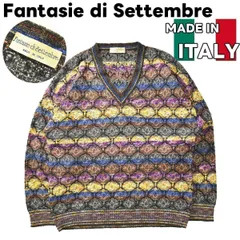 イタリア製 Fantasie di Settembre ファンタジー ディ セッティンヴレ 総柄 アクリルウール セーター