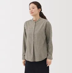 無印良品 フランネル シャツ CHECK ベージュ L