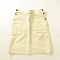 MHL. エムエイチエル MARGARET HOWELL マーガレットハウエル ミディ丈 ベロア タイトスカート オフホワイト ♪