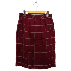 アンタイトル UNTITLED スカート タイト ひざ丈 スリット チェック タック バックジップ 2 ボルドー /NT9