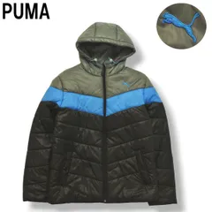 プーマ PUMA 中綿 キルティング ナイロン ジャケット M ブラック x ブルー x グレー