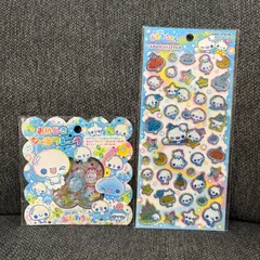 あわわちゃん ぷくぷくあわわちゃん シールセット｜キャンディグリッターステッカー＋おはじきシールフレーク｜キラキラ ぷっくり かわいい 文房具　シール　おはじき
