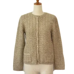 ハロッズ Harrods カーディガン ニット ローゲージ ベージュ