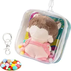 ぬいぐるみ 持ち運び バッグ 10cm ぬいポーチ ぬいぐるみ 持ち運び バッグ 推しぬいポーチ 推し活バッグ 痛バッグ 透明ポーチ 推し活 人形入れ ぬいポーチ PVC お出かけ 防塵 防水 ぬいぐるみポーチぬい オタ活 オタク アイドル アニメ 収納  1