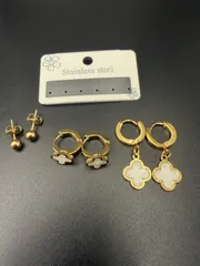 ステンレスフープ　ピアス　三つ　　　セット 新品　 未使用