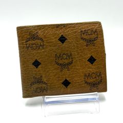 エム・シー・エム MCM 二つ折り財布 ヴィセトス ロゴグラム コンパクト財布 男女兼用 ブラウン