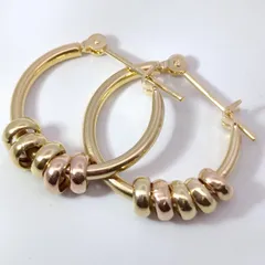 18金 K18 男女兼用 フープピアス 1.19ｇ  E185