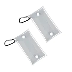 PVCマルチケース カラビナ付き ポーチ おしゃれ かわいい クリアマルチケース クリアポーチ 12*7cm 2個セット PVCミニバッグ クリアバッグ コインケース コインホルダー 小銭入れ 透明 小物 財布 取り出し便利 軽量 収納箱 旅行 通勤用 1