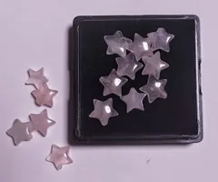 星型 天然石素材 ☆ 天然石 ローズクォーツ ☆ 14個 ☆ 紅水晶 ☆ 穴あり