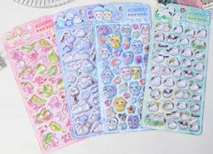 ４枚セット　海外製　 立体 3Dシール 3Dステッカー かわいい　シマエナガ　 ボンボンドロップシール好きにも