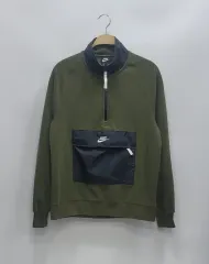 NIKE ナイキ フリース ハーフジップ プルオーバー / メンズ M カーキ
