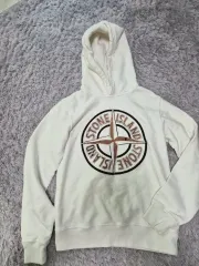 STONE ISLAND 白 フードTシャツ (ジュニア)