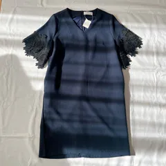 専用★新品  Airy Fairy エアリーフェアリー　半袖　ワンピース ひざ丈 ネイビー フォーマル おしゃれ 刺繍 入園式 卒園式 入学式 卒業式 発表会 結婚式 冠婚葬祭のサムネイル