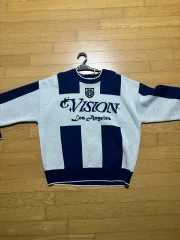 VISION STREET WEAR(ビジョンストリートウェア) フットボール ニット ブルー セーター