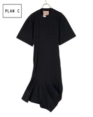 新品 PLAN C プランシー ドレープジャージードレス　Tシャツ　ワンピ 34 ブラック  【値下げ交渉歓迎】のサムネイル