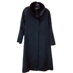 RE332 【美品】Les Sportique　MICALADY　ミカレディ　カシミヤ100% ロングコート　ファー付き　黒　ブラック　レディース　9AR 高級感　オシャレ　上品