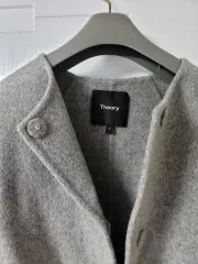Theory ハンドメイド グレー ウール+カシミア コート P