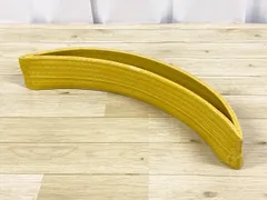 【KB125-2】陶器　水盤　花器　三日月型　黄色　横幅約41cm　奥行約11.5cm　高さ約7cm　重さ約1.3kg　陶磁器 焼物 花道 華道 花器 花入 花生け いけばな フラワーベース