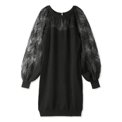 レースドッキングニットワンピ 1