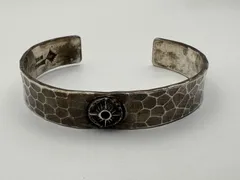 ARIZONA SILVER シルバーバングル サンモチーフ コンチョ ハンマード仕上げ 幅広　s7