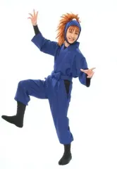 【中古】生写真(男性) 久下恭平(鉢屋三郎)/全身・衣装青・両手上げ・右足上げ・背景白・キャラクターショット/「ミュージカル 忍たま乱太郎 第8弾 再演 がんばれ五年生!技あり、術あり、初忍務!!」トレーディングブロマイド