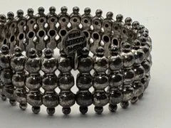 PHILIPPE AUDIBERT PARIS ワイドブレスレット ボール連結デザイン 伸縮式 シルバーカラー　01b55.2のサムネイル
