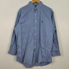 Ralph Lauren ラルフローレン ボタンダウンシャツ チェック柄 ブルー 41-84サイズ メンズ 古着 アメカジ ストリート