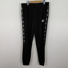 PUMA プーマ スウェットパンツ ロゴ刺繍 ブラック XXLサイズ レディース 古着 スポーツMIX ストリート