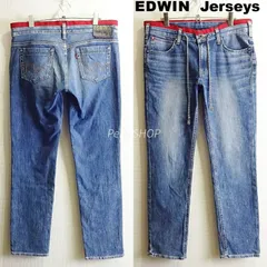 EDWIN　エドウィン　ジャージーズ ER007L　W88cm / レディース XL 相当　テーパード　ストレッチデニム　ナイロン混　ライトブルー　ビッグサイズ