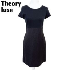 theory luxeセオリーリュクス リネン混 ワンピース ギャザー ブラック