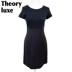 【美品】 Theory luxe 半袖ワンピース 38 ブラック 無地