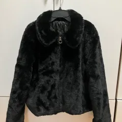 クロップド ファージャケット ブラック